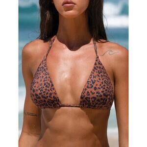 Berlook‎ Leopard Print Halter Triangle Bikini NWT size medium